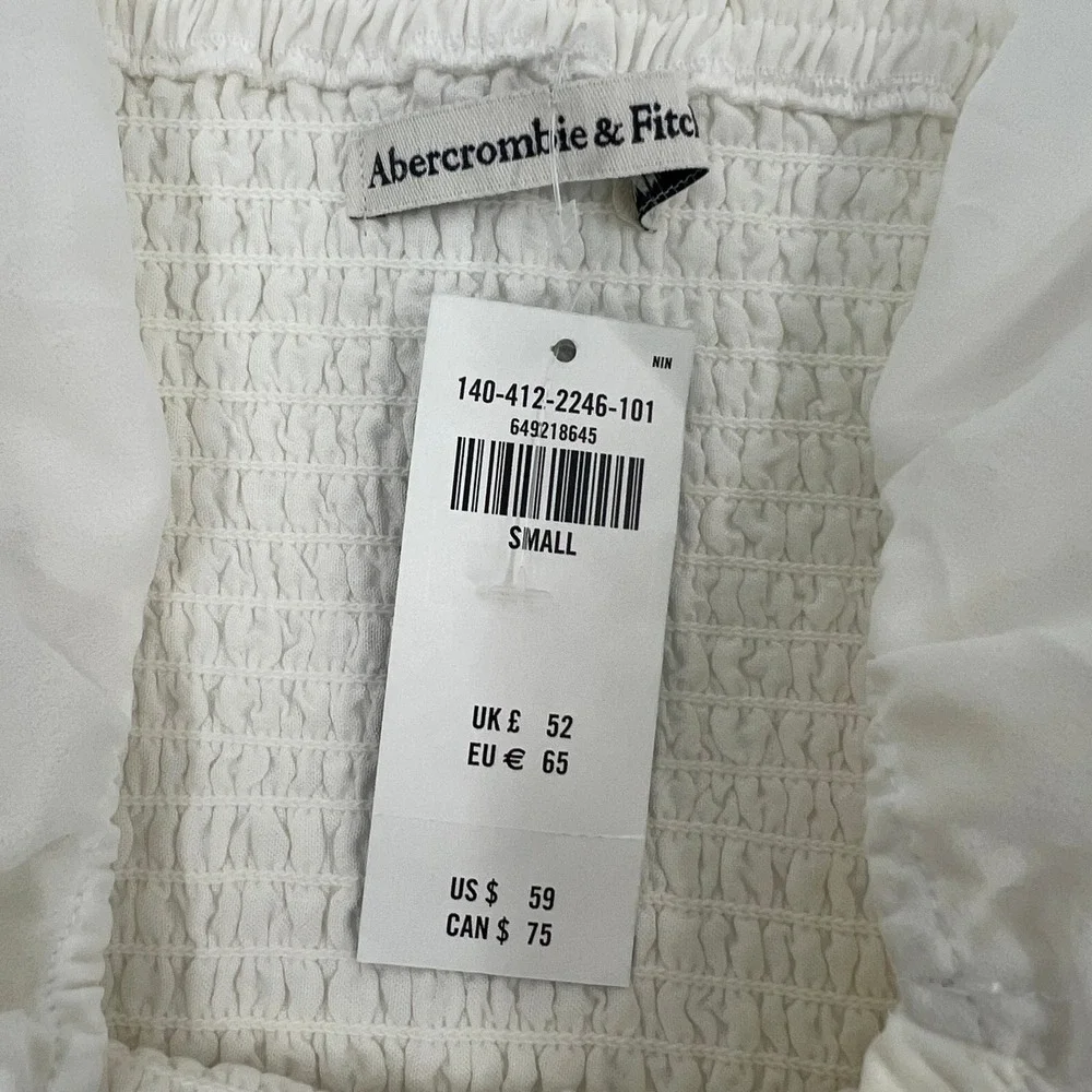 Abercrombie Cream Smocked Square‎ Neck Blouse Small Cottagecore Boho Romantic